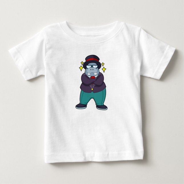 Hippo as Groom with Suit.PNG Baby T-Shirt (Front)
