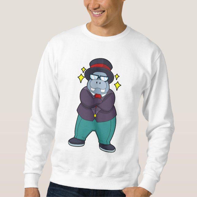 Hippo as Groom with Suit.PNG Sweatshirt (Front)