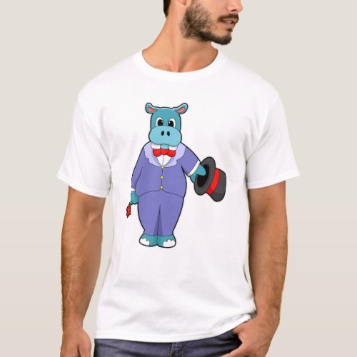 Hippo as Groom with Suit  Rose T_Shirt