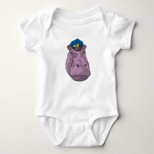 Hippo as Police officer Police Baby Bodysuit