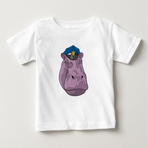 Hippo as Police officer Police Baby T_Shirt