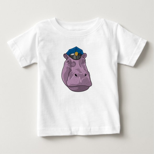 Hippo as Police officer Police Baby T-Shirt (Front)