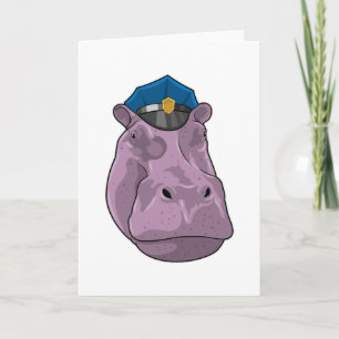 Hippo as Police officer Police Card