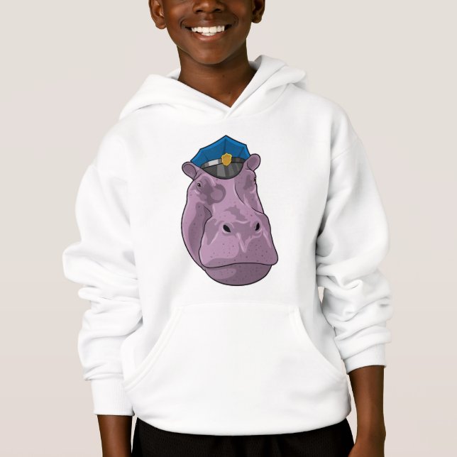 Hippo as Police officer Police Hoodie (Front)