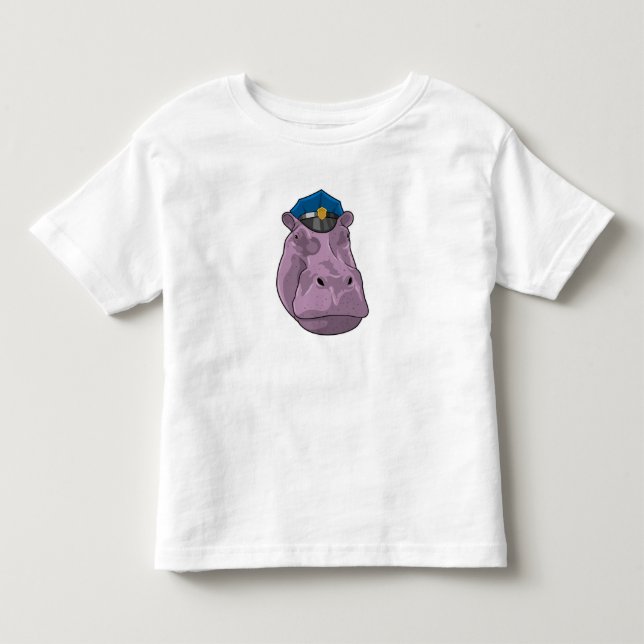 Hippo as Police officer Police Toddler T-shirt (Front)