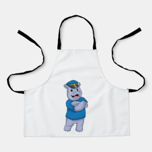 Hippo as Police officer with Police hat Apron