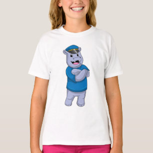 Hippo as Police officer with Police hat T-Shirt