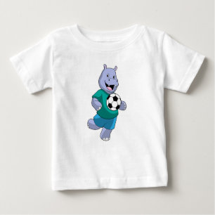 Hippo as Soccer player with Soccer Baby T-Shirt