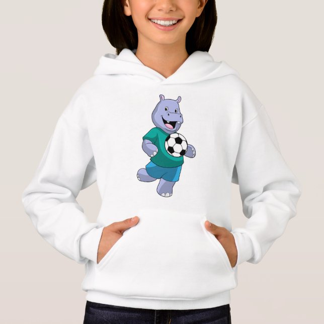 Hippo as Soccer player with Soccer Hoodie (Front)