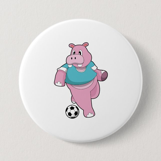 Hippo as Soccer player with Soccer.PNG Button (Front)
