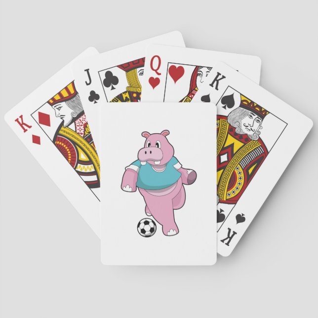 Hippo as Soccer player with Soccer.PNG Poker Cards (Back)
