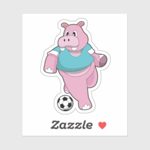 Hippo as Soccer player with Soccer.PNG Sticker