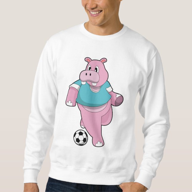 Hippo as Soccer player with Soccer.PNG Sweatshirt (Front)