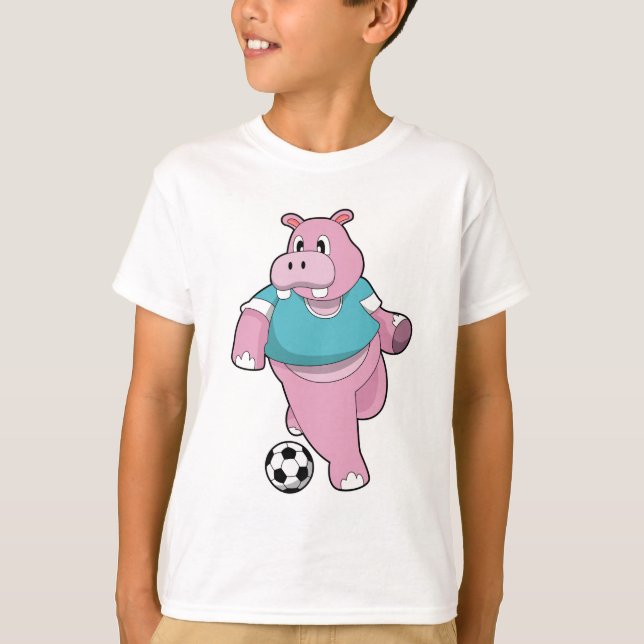 Hippo as Soccer player with Soccer.PNG T-Shirt (Front)