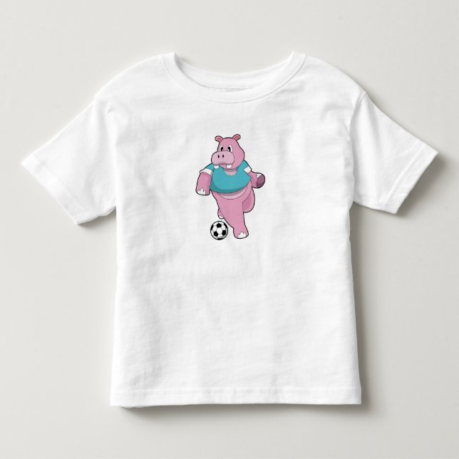 Hippo as Soccer player with Soccer.PNG Toddler T-shirt (Front)