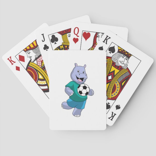 Hippo as Soccer player with Soccer Poker Cards (Back)