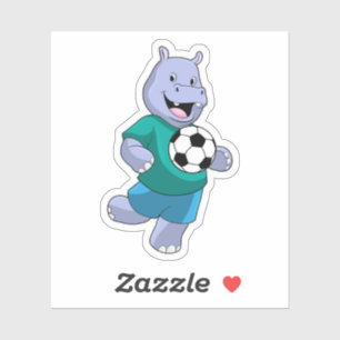 Hippo as Soccer player with Soccer Sticker