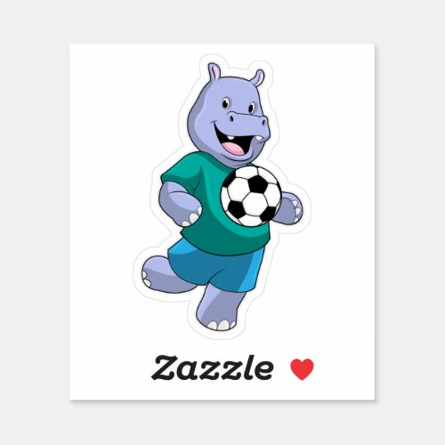 Hippo as Soccer player with Soccer Sticker