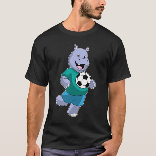 Hippo as Soccer player with Soccer T-Shirt (Front)