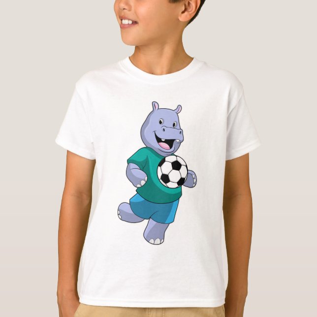 Hippo as Soccer player with Soccer T-Shirt (Front)