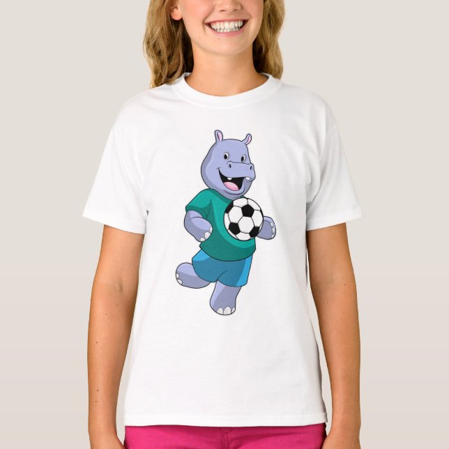 Hippo as Soccer player with Soccer T-Shirt (Front)