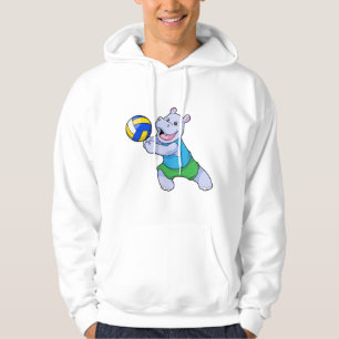 Hippo as Volleyball player with Volleyball Hoodie