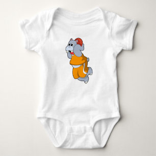Hippo at Basketball Sports Baby Bodysuit