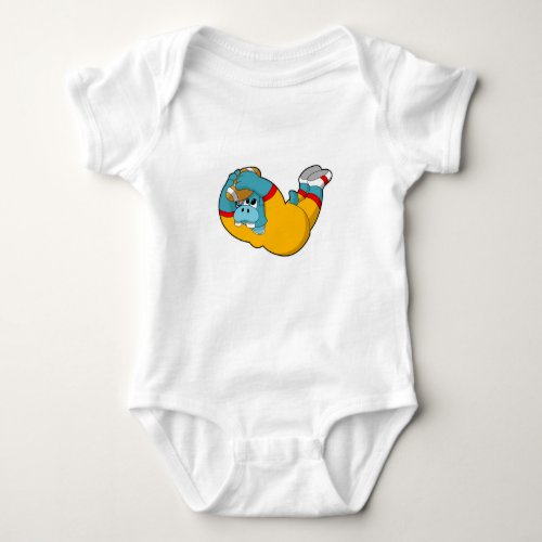Hippo at Football Sports Baby Bodysuit