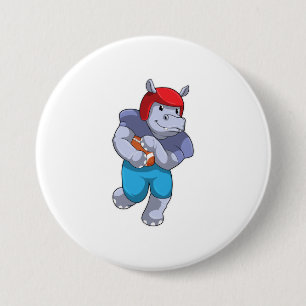 Hippo at Football Sports Button