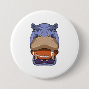 Hippo at Football Sports Button