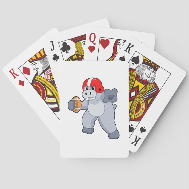 Hippo at Football Sports Poker Cards (Back)