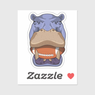 Hippo at Football Sports Sticker