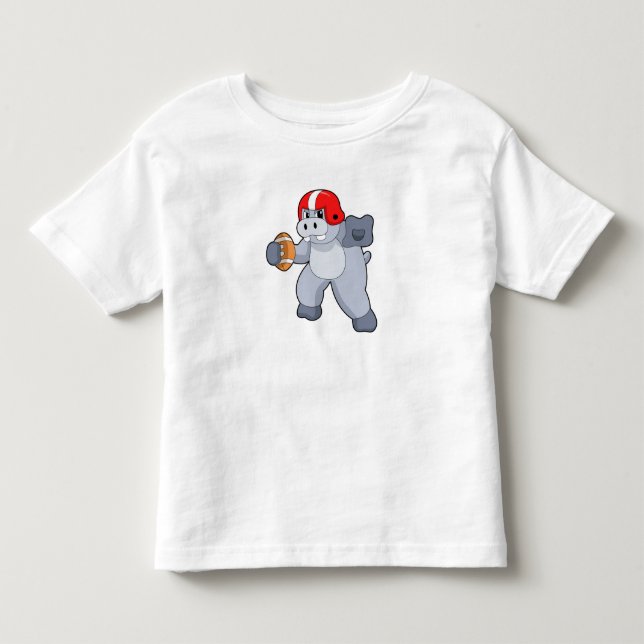 Hippo at Football Sports Toddler T-shirt (Front)