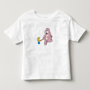 Hippo at Hockey with Hockey bat Toddler T-shirt