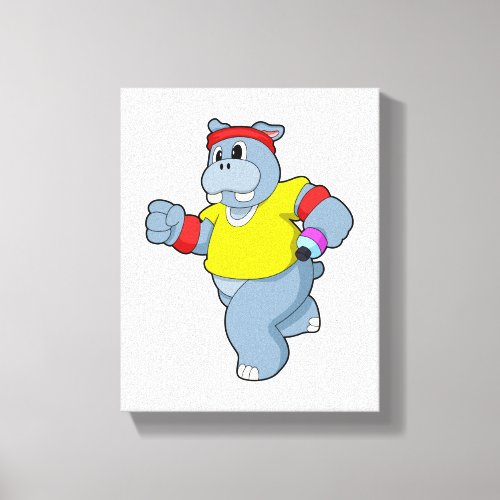 Hippo at Running Canvas Print