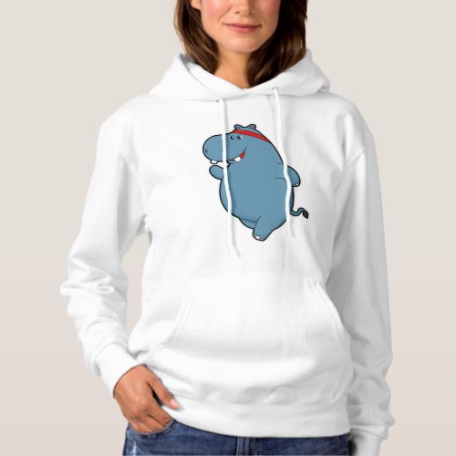 Hippo at Running with Headband Hoodie