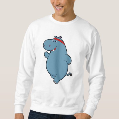 Hippo at Running with Headband Sweatshirt