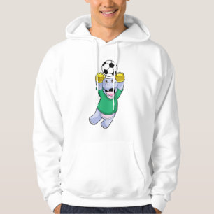 Hippo at Soccer Sports Hoodie