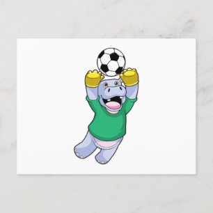 Hippo at Soccer Sports Postcard