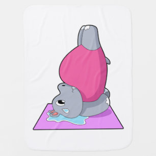 Hippo at Yoga Fitness Baby Blanket
