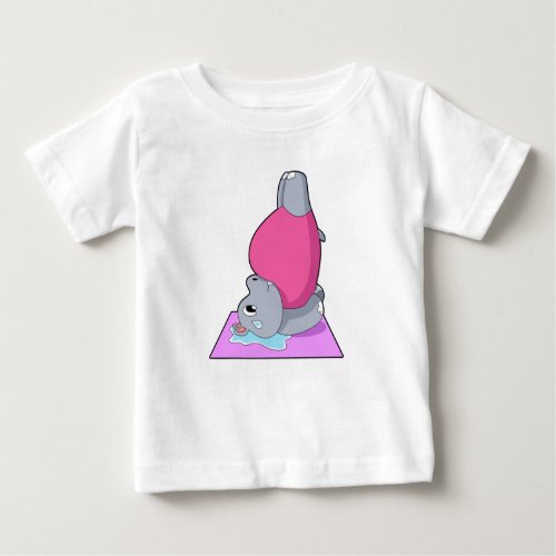 Hippo at Yoga Fitness Baby T_Shirt