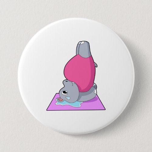 Hippo at Yoga Fitness Button