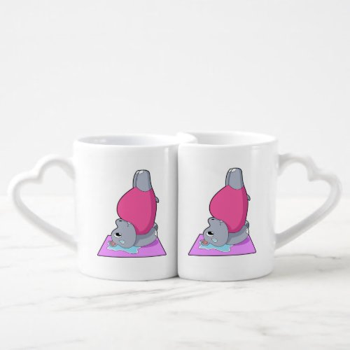 Hippo at Yoga Fitness Coffee Mug Set