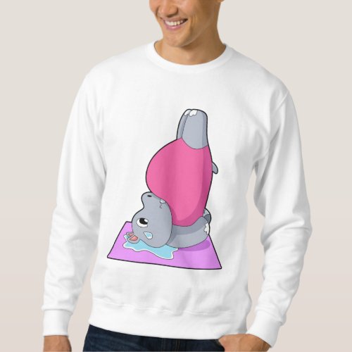 Hippo at Yoga Fitness Sweatshirt