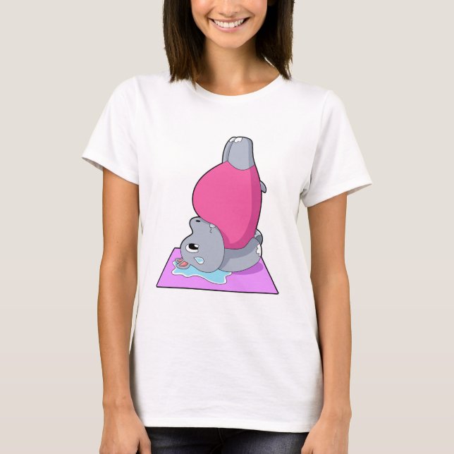 Hippo at Yoga Fitness T-Shirt (Front)