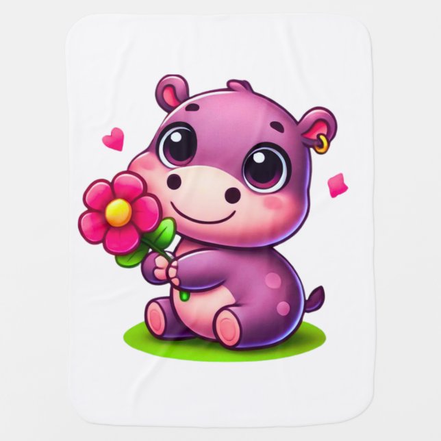 Hippo Baby Blankets (Front)