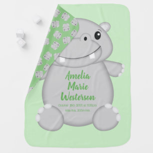 Hippo Baby Shower Baby Blanket
