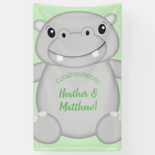 Hippo Baby Shower Banner