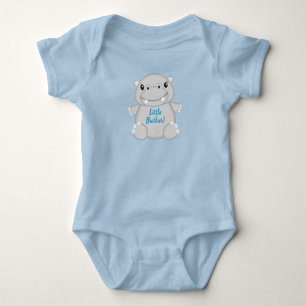 Hippo Baby Shower Blue Bodysuit