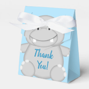 Hippo Baby Shower Blue Favor Boxes